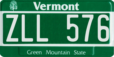 VT license plate ZLL576