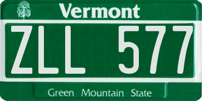 VT license plate ZLL577