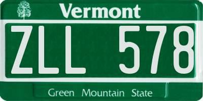 VT license plate ZLL578