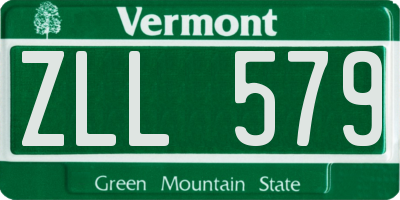 VT license plate ZLL579