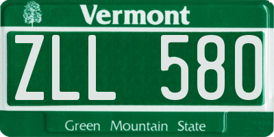 VT license plate ZLL580