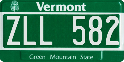 VT license plate ZLL582