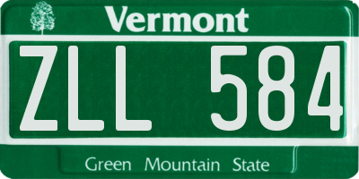 VT license plate ZLL584