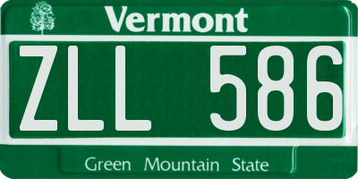 VT license plate ZLL586
