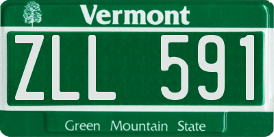 VT license plate ZLL591