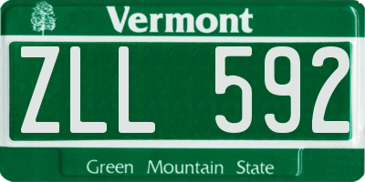 VT license plate ZLL592