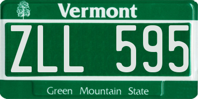 VT license plate ZLL595
