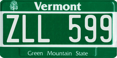 VT license plate ZLL599