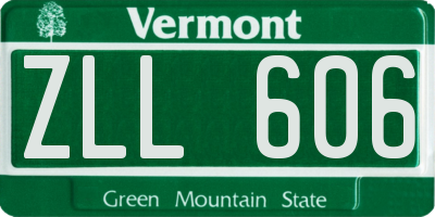 VT license plate ZLL606