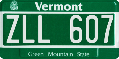 VT license plate ZLL607