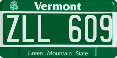 VT license plate ZLL609