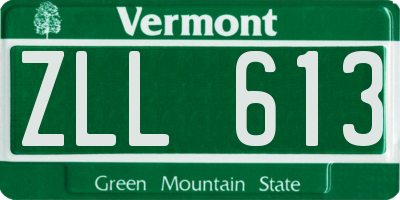VT license plate ZLL613