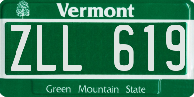 VT license plate ZLL619