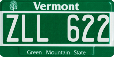 VT license plate ZLL622