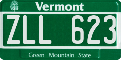 VT license plate ZLL623