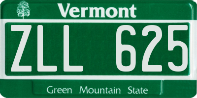 VT license plate ZLL625