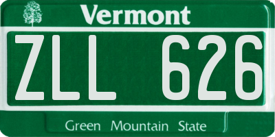 VT license plate ZLL626