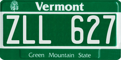 VT license plate ZLL627
