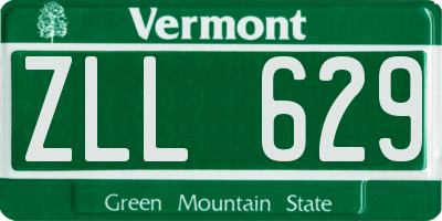 VT license plate ZLL629
