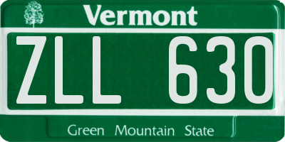 VT license plate ZLL630