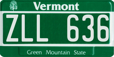 VT license plate ZLL636