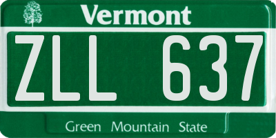 VT license plate ZLL637