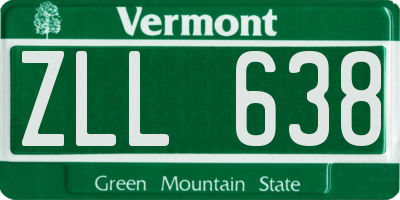 VT license plate ZLL638