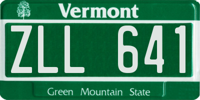 VT license plate ZLL641