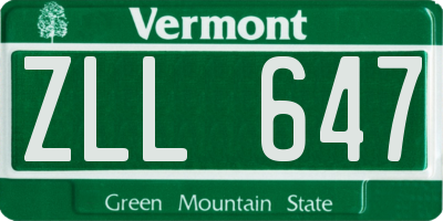 VT license plate ZLL647