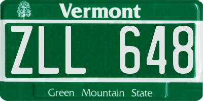 VT license plate ZLL648