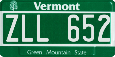 VT license plate ZLL652