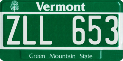 VT license plate ZLL653