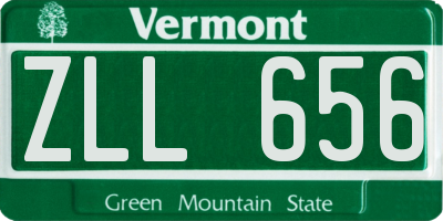 VT license plate ZLL656