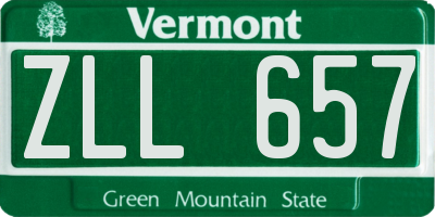 VT license plate ZLL657