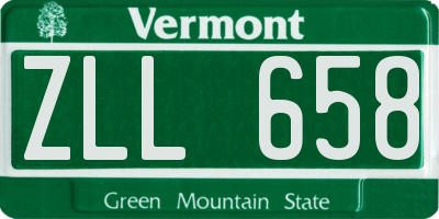 VT license plate ZLL658
