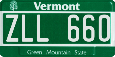 VT license plate ZLL660