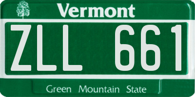 VT license plate ZLL661