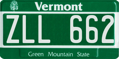 VT license plate ZLL662