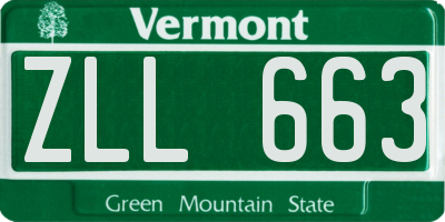 VT license plate ZLL663