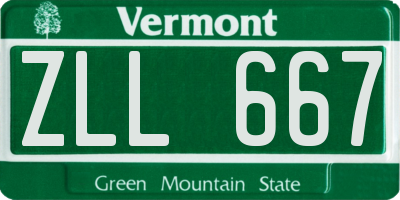 VT license plate ZLL667