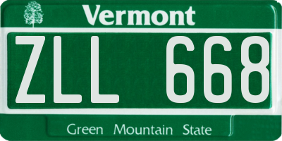 VT license plate ZLL668
