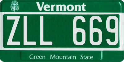 VT license plate ZLL669
