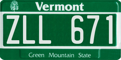 VT license plate ZLL671