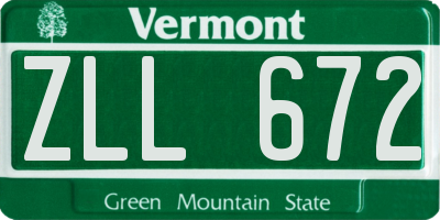 VT license plate ZLL672