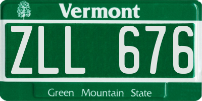 VT license plate ZLL676