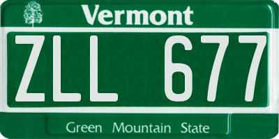 VT license plate ZLL677