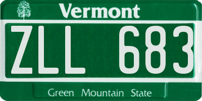 VT license plate ZLL683