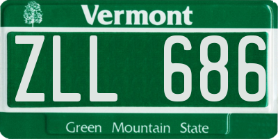 VT license plate ZLL686