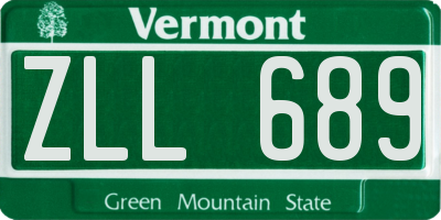 VT license plate ZLL689