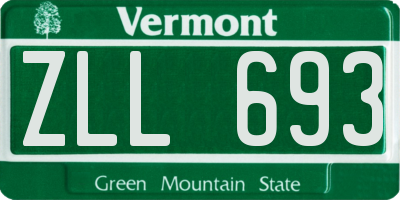 VT license plate ZLL693